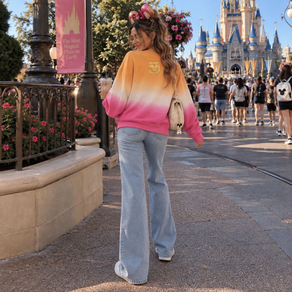 Disney Parks Walt Disney World 1971 Ombré Crewneck Sweatshirt 1X - Picture 3 of 5